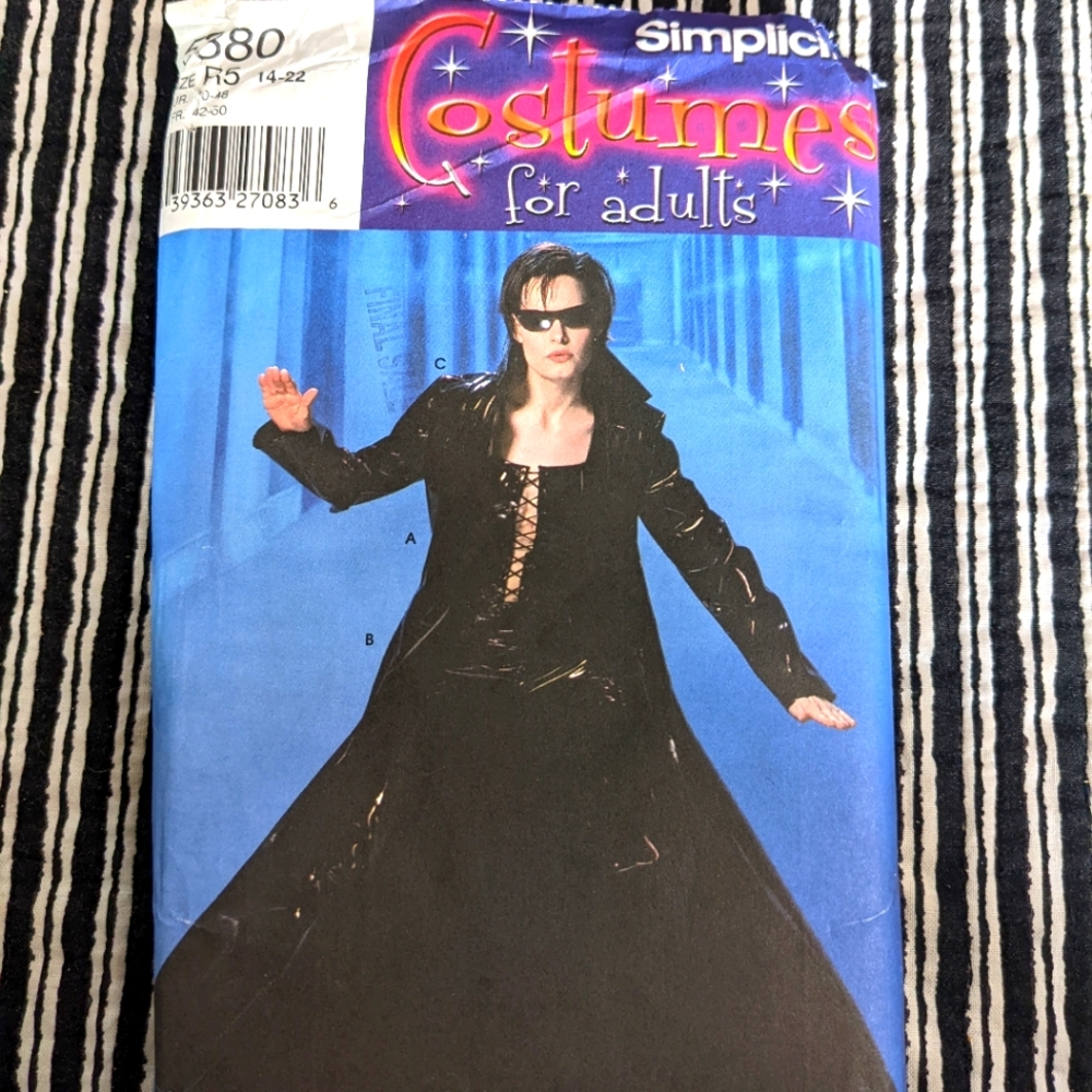 Rare Simplicity Costumes size R5 14-22 inspired by the Matrix pattern ONLY